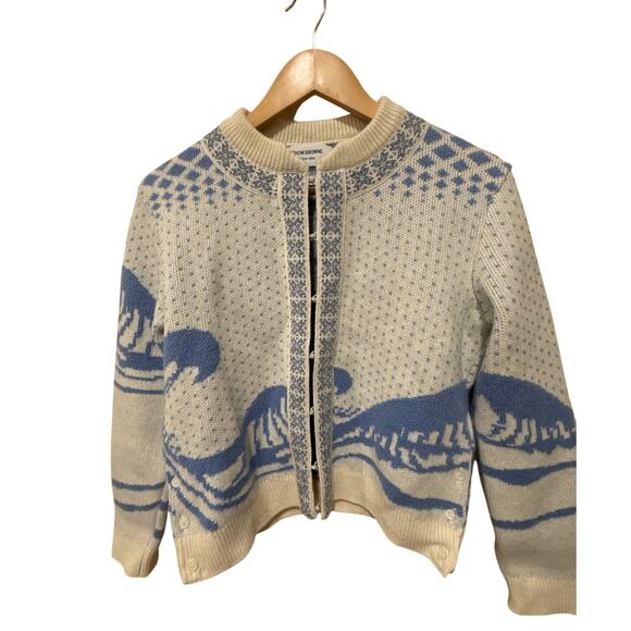 Thom Browne Wave Fair Isle Cardigan Size 2 - Picture 11 of 16